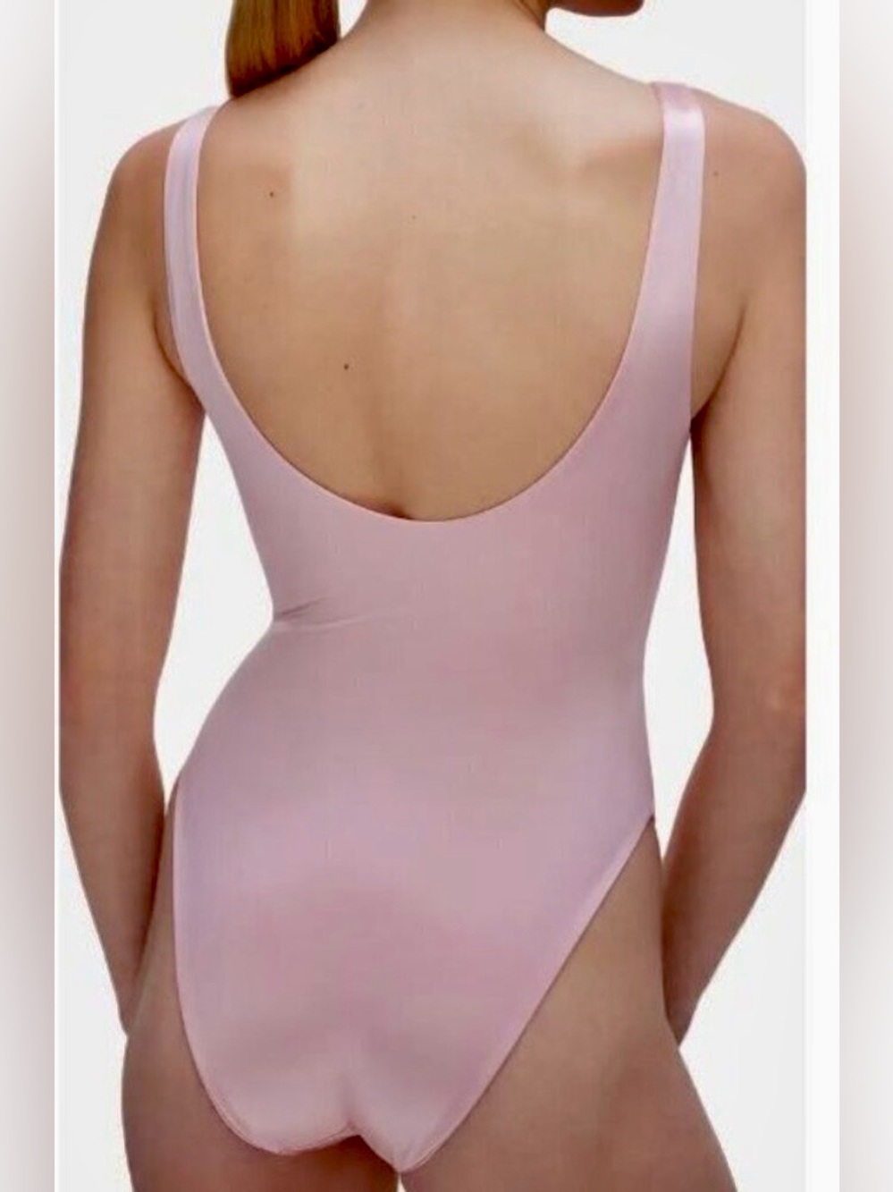 Good American Bubble Pink Front Twist Cutout One Piece Swimsuit - Picture 4 of 12